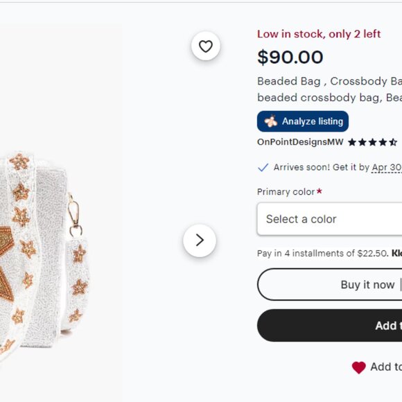 Gold Sparkle Star Seed Beaded Crossbody Box Bag with Star Strap Western Boho NEW - Picture 2 of 8